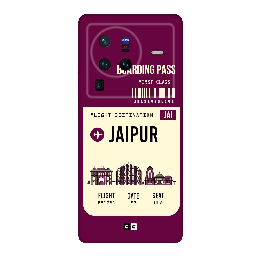 Jaipur Boarding Pass Original Polycarbonate Back Case for Vivo X80
