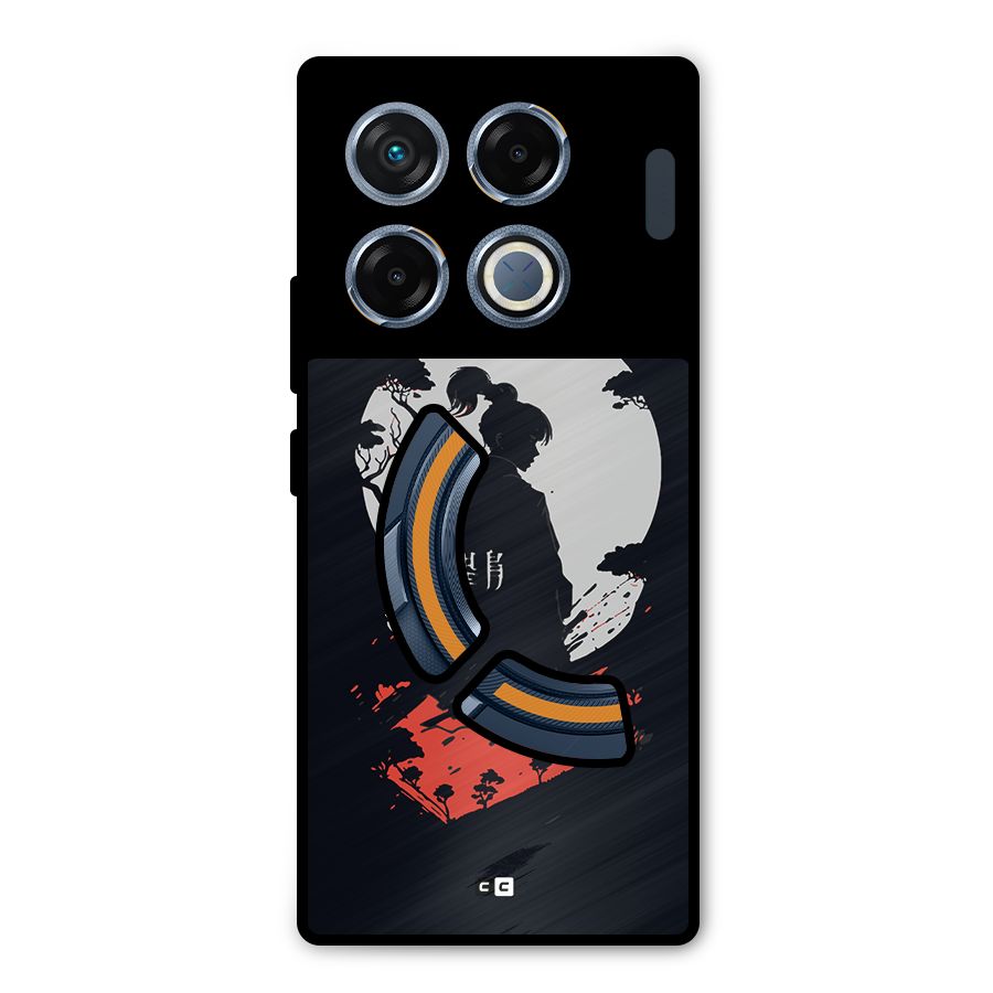 Japanese Warrior Metal Back Case for Infinix GT 20 Pro