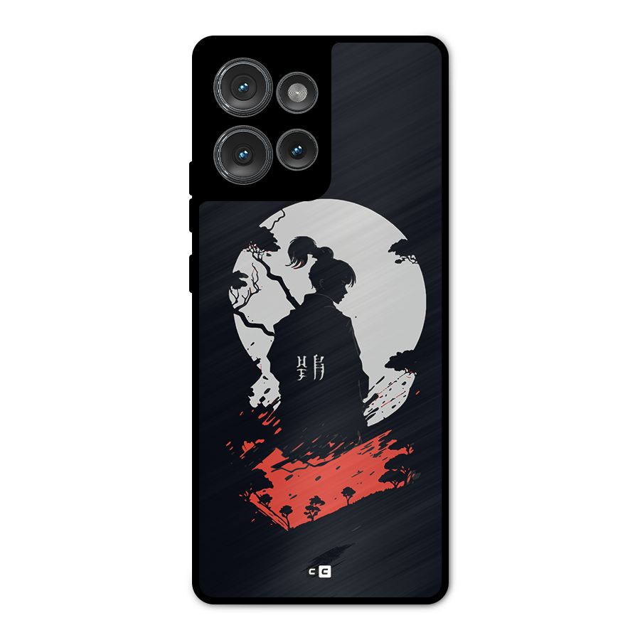 Japanese Warrior Metal Back Case for Motorola Edge 50