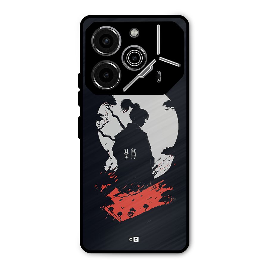 Japanese Warrior Metal Back Case for Tecno Pova 6 Pro