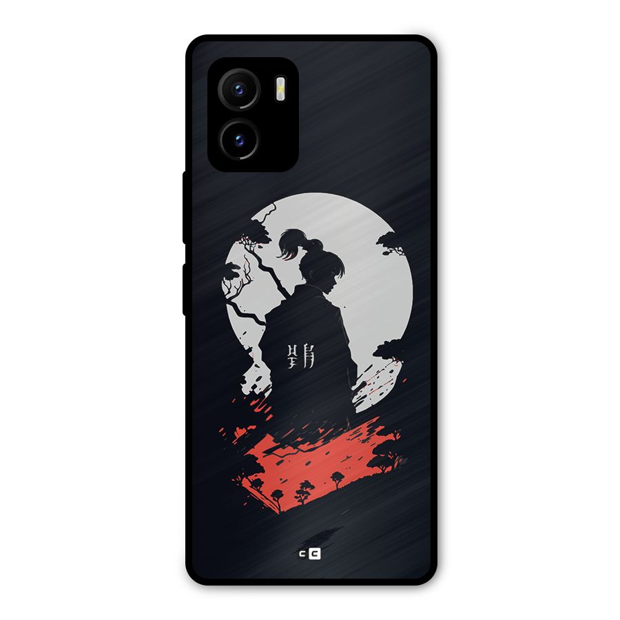 Japanese Warrior Metal Back Case for Vivo Y15s