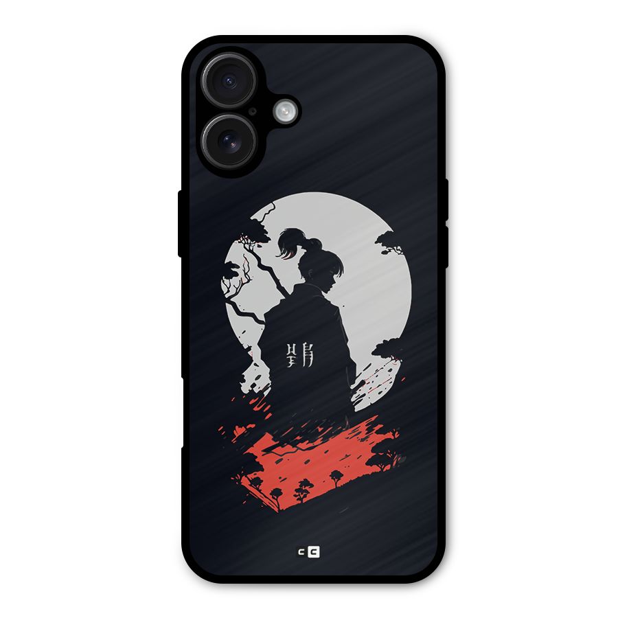 Japanese Warrior Metal Back Case for iPhone 16 Plus