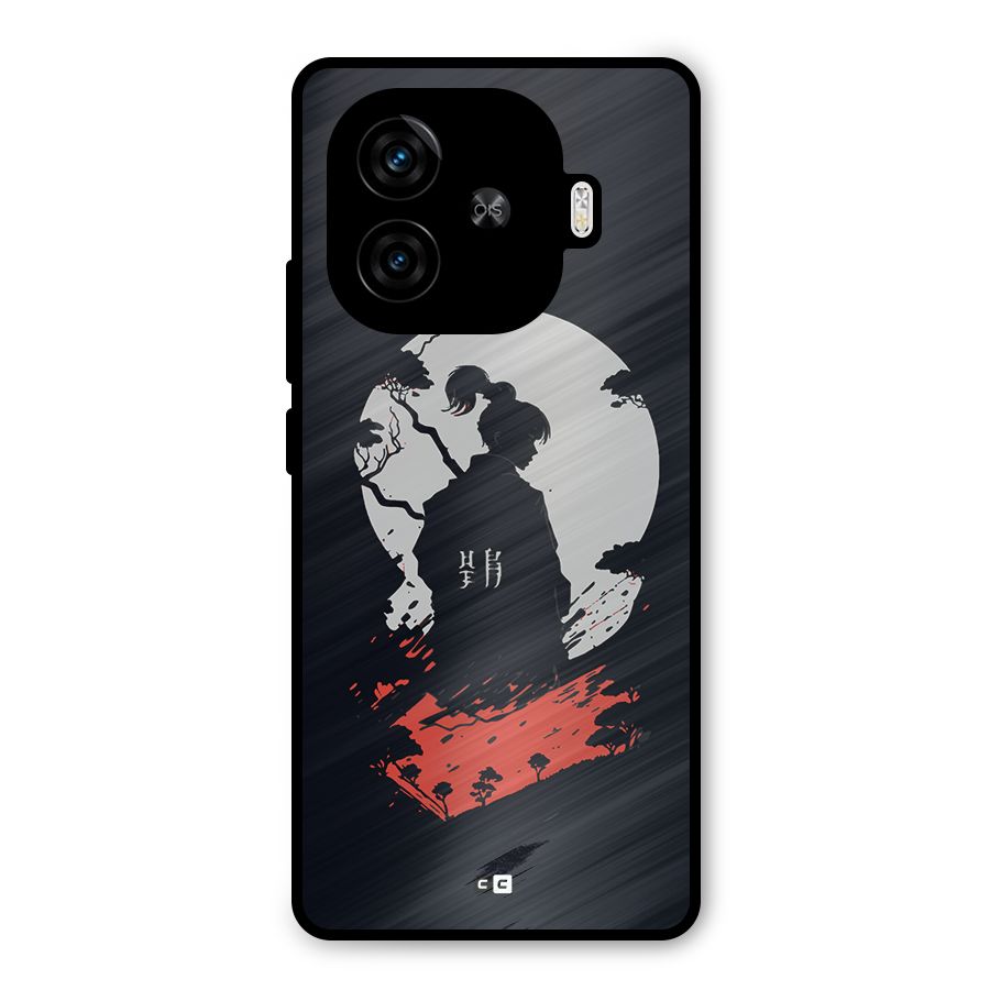 Japanese Warrior Metal Back Case for iQOO Z9 Turbo