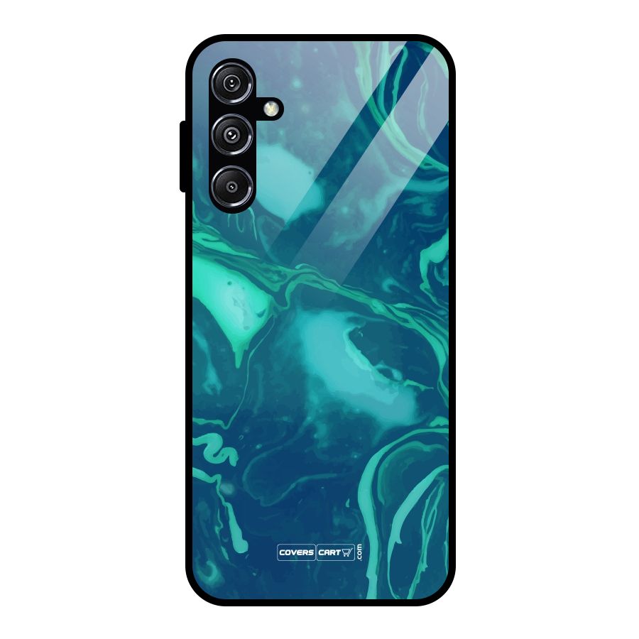 Jazzy Green Marble Texture Glass Back Case for Galaxy M34 5G
