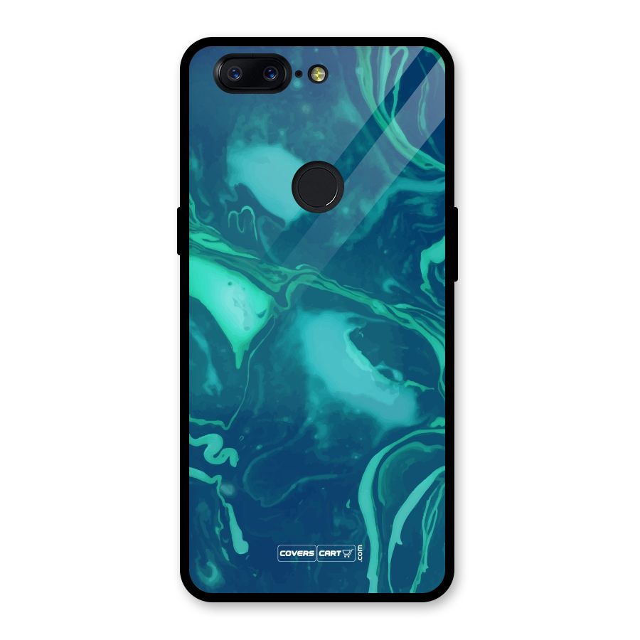 Jazzy Green Marble Texture Glass Back Case for OnePlus 5T