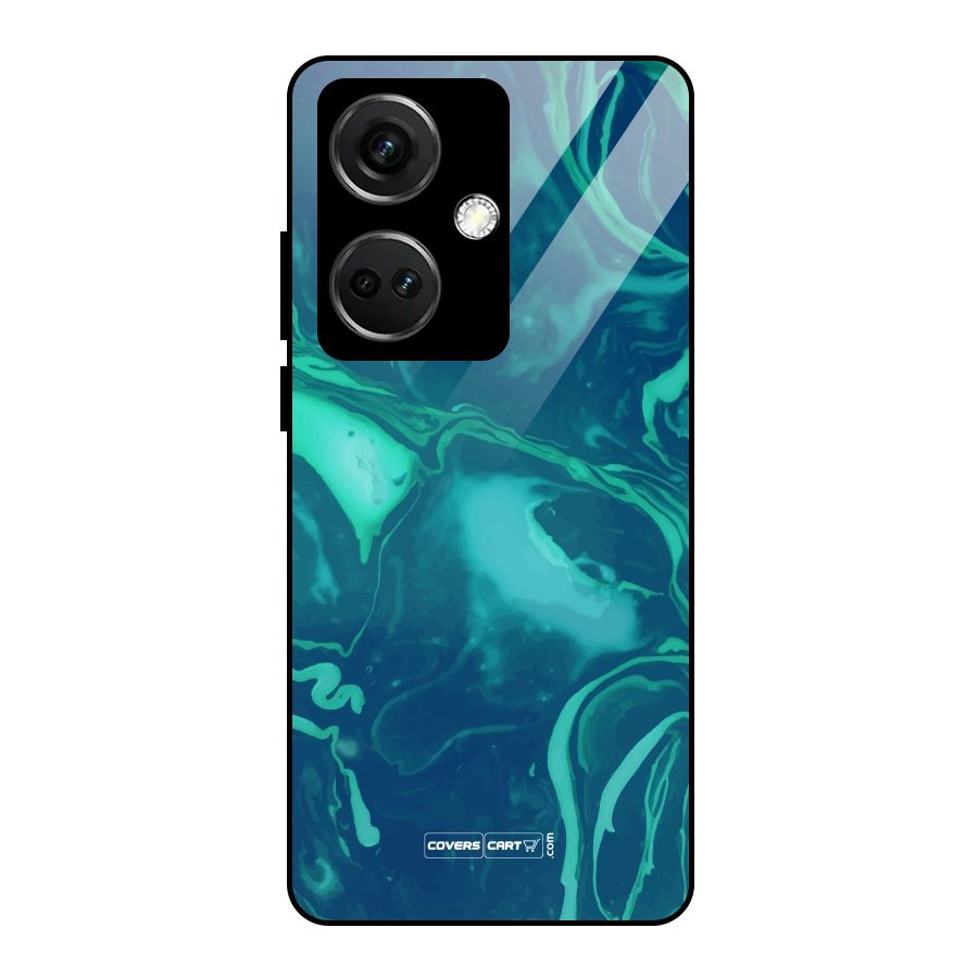 Jazzy Green Marble Texture Glass Back Case for OnePlus Nord CE 3 5G