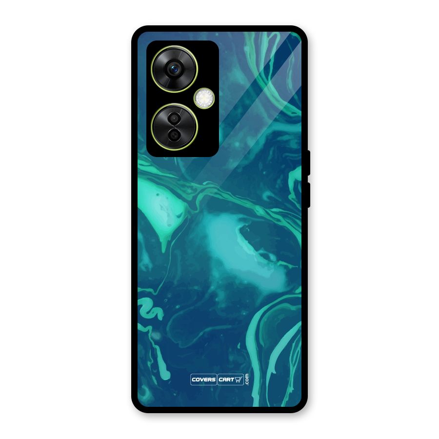 Jazzy Green Marble Texture Glass Back Case for OnePlus Nord CE 3 Lite