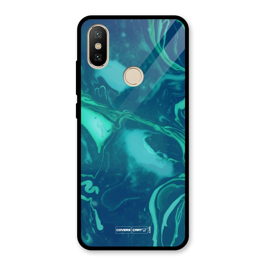 Jazzy Green Marble Texture Glass Back Case for Redmi A2