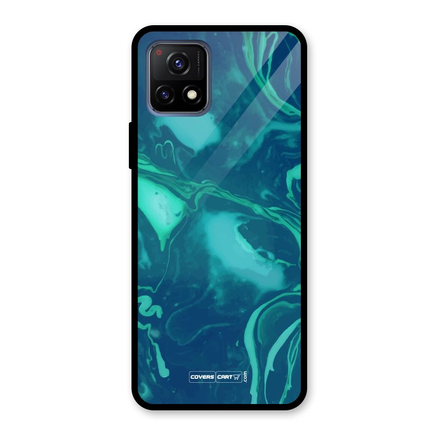 Jazzy Green Marble Texture Glass Back Case for Vivo Y72 5G