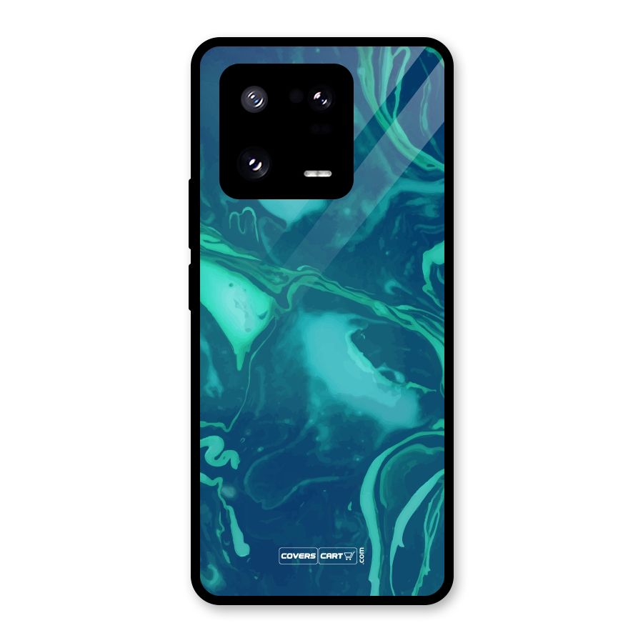 Jazzy Green Marble Texture Glass Back Case for Xiaomi 13 Pro