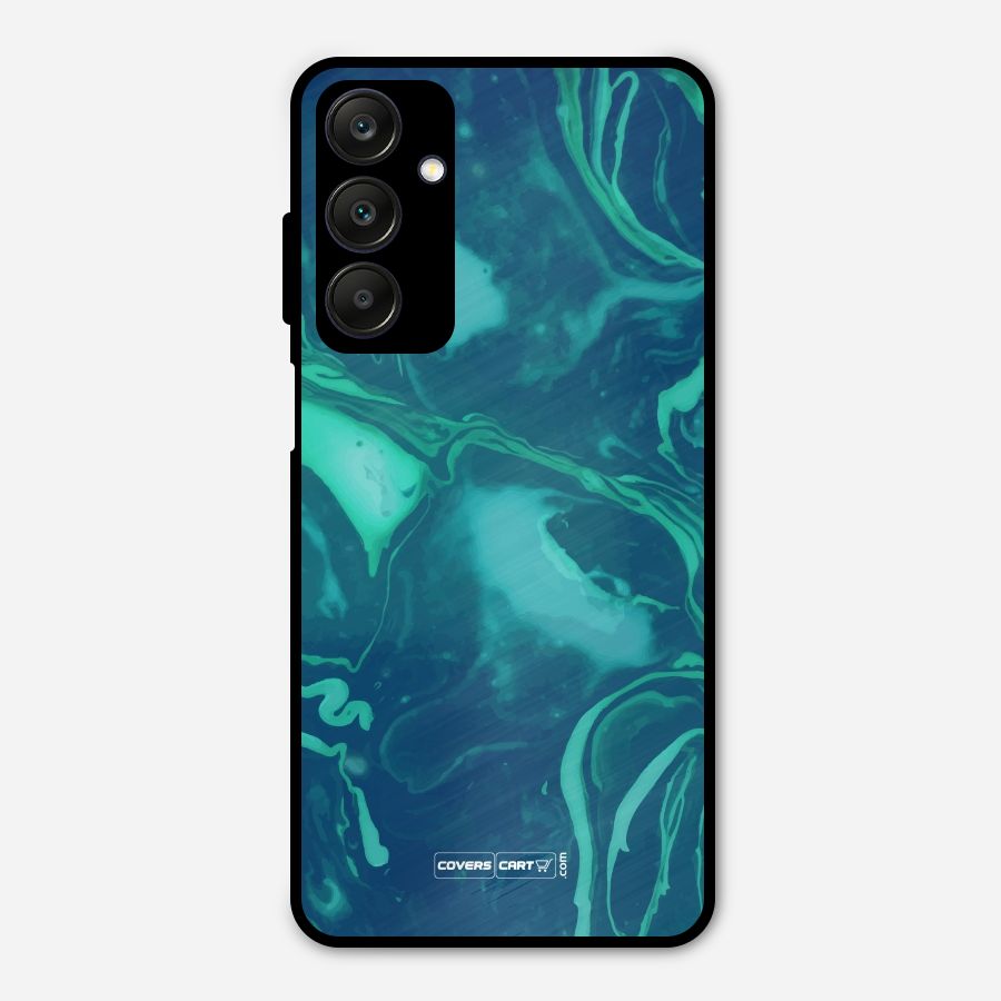 Jazzy Green Marble Texture Metal Back Case for Galaxy A25 5G