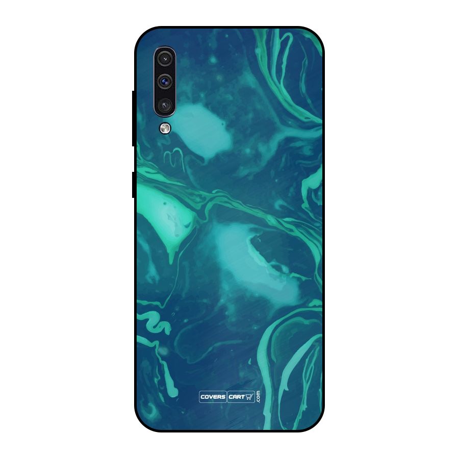 Jazzy Green Marble Texture Metal Back Case for Galaxy A30s