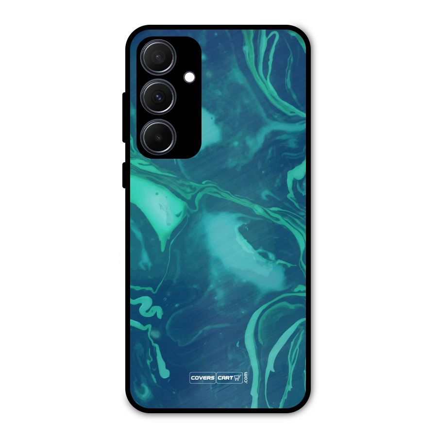 Jazzy Green Marble Texture Metal Back Case for Galaxy A35
