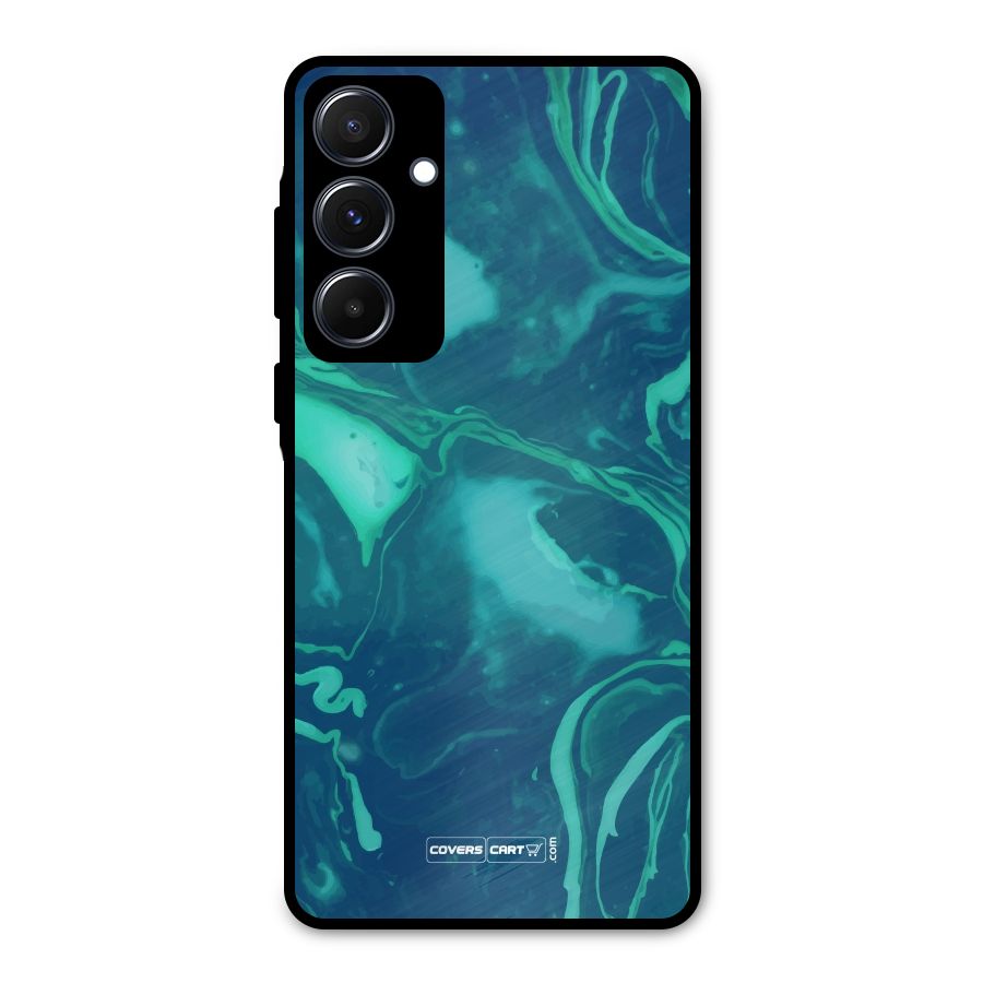 Jazzy Green Marble Texture Metal Back Case for Galaxy A55