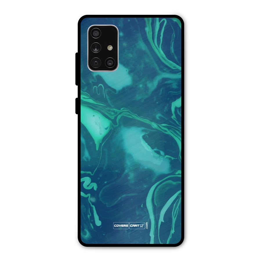 Jazzy Green Marble Texture Metal Back Case for Galaxy A71