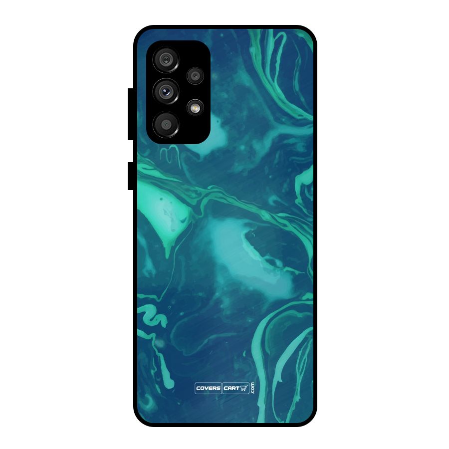 Jazzy Green Marble Texture Metal Back Case for Galaxy A73 5G