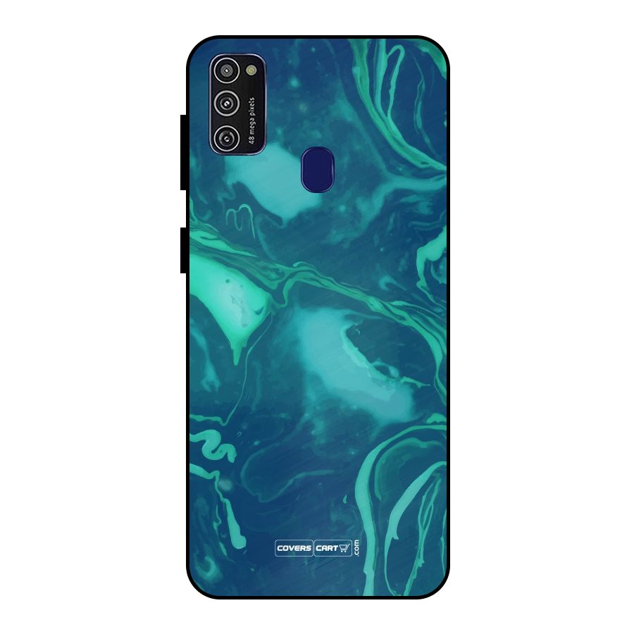 Jazzy Green Marble Texture Metal Back Case for Galaxy M21