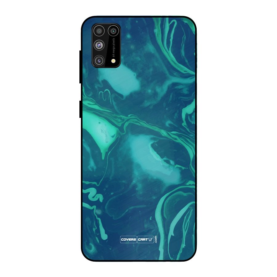 Jazzy Green Marble Texture Metal Back Case for Galaxy M31