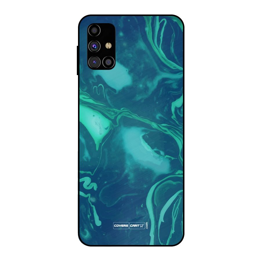 Jazzy Green Marble Texture Metal Back Case for Galaxy M31s