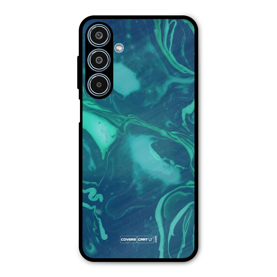 Jazzy Green Marble Texture Metal Back Case for Galaxy M35