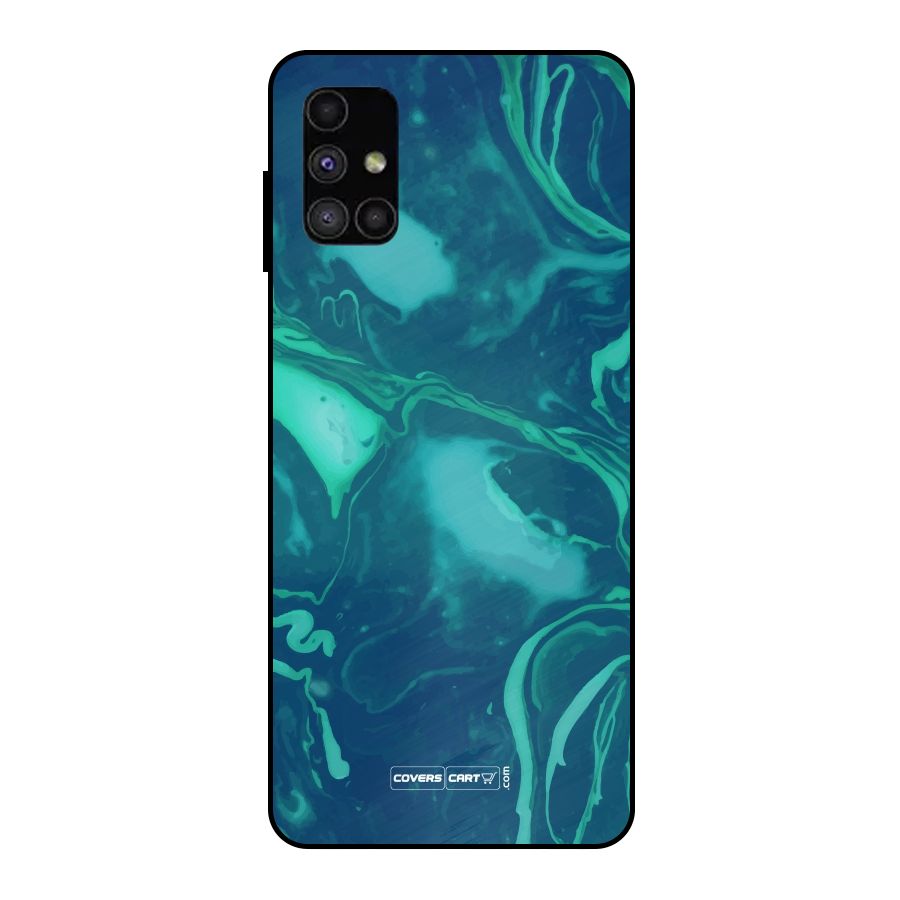 Jazzy Green Marble Texture Metal Back Case for Galaxy M51