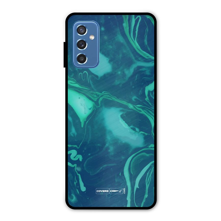 Jazzy Green Marble Texture Metal Back Case for Galaxy M52 5G