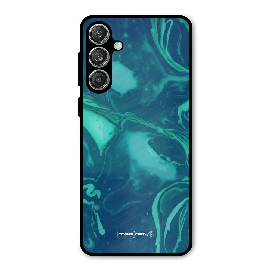 Jazzy Green Marble Texture Metal Back Case for Galaxy M55 5G