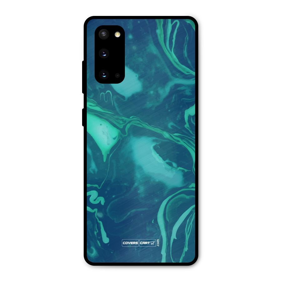Jazzy Green Marble Texture Metal Back Case for Galaxy S20