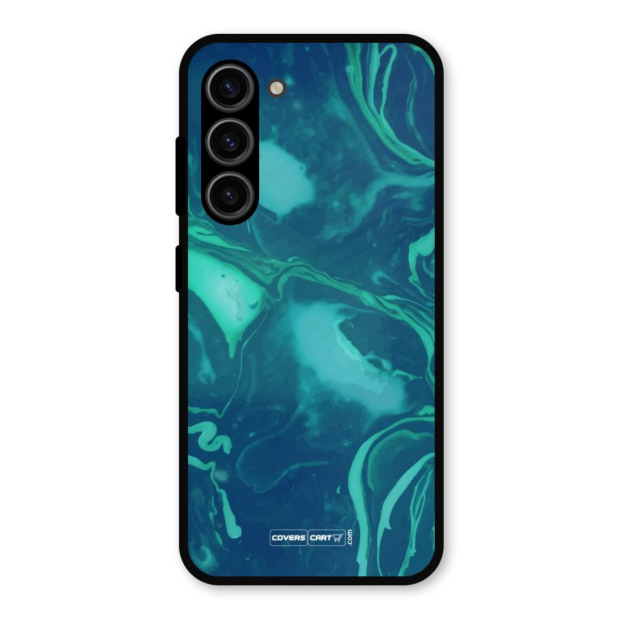 Jazzy Green Marble Texture Metal Back Case for Galaxy S23