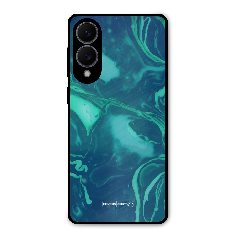 Jazzy Green Marble Texture Metal Back Case for Galaxy S25 Edge