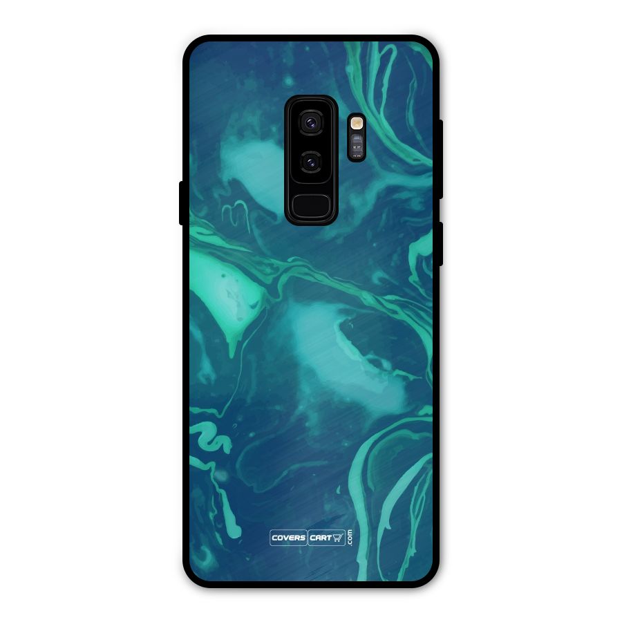 Jazzy Green Marble Texture Metal Back Case for Galaxy S9 Plus