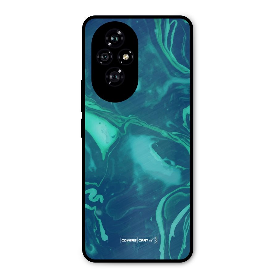 Jazzy Green Marble Texture Metal Back Case for Honor 200