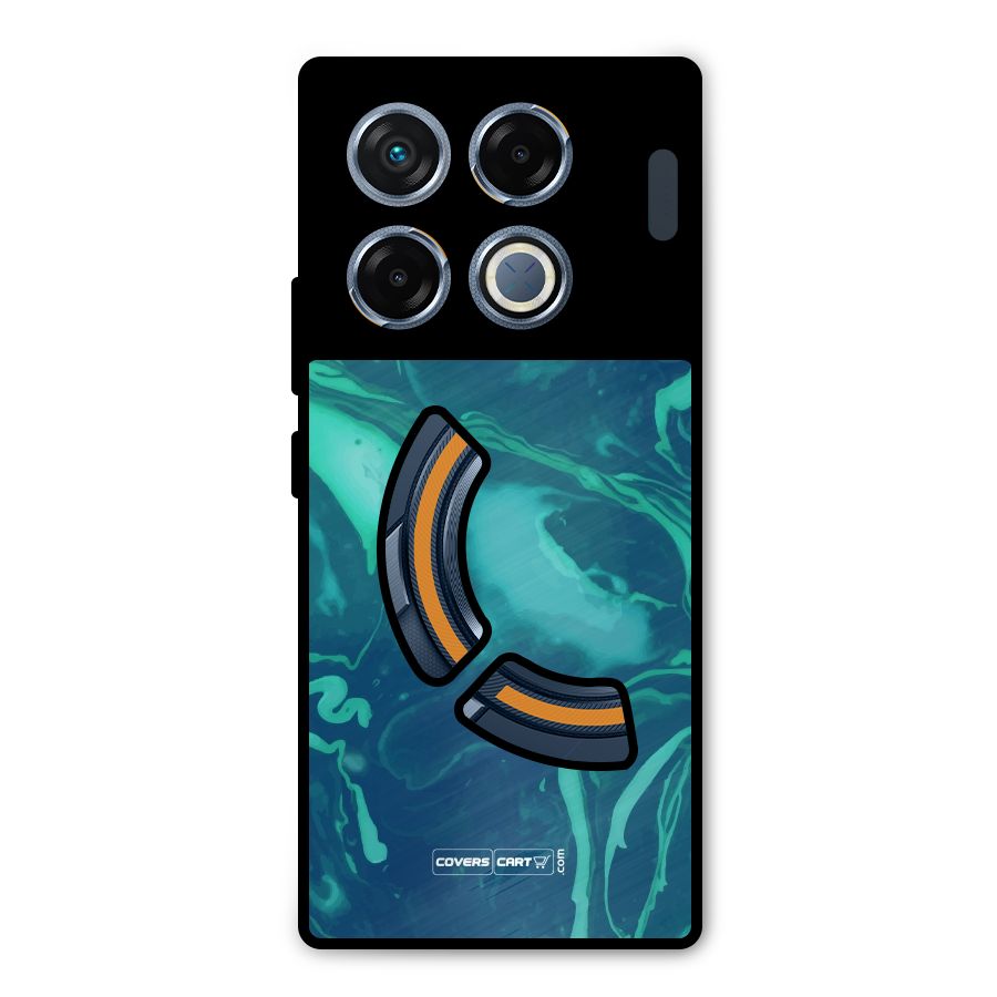 Jazzy Green Marble Texture Metal Back Case for Infinix GT 20 Pro