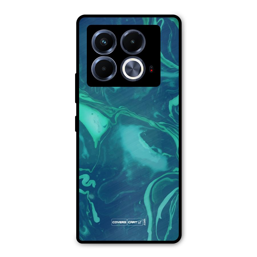 Jazzy Green Marble Texture Metal Back Case for Infinix Note 40 5G