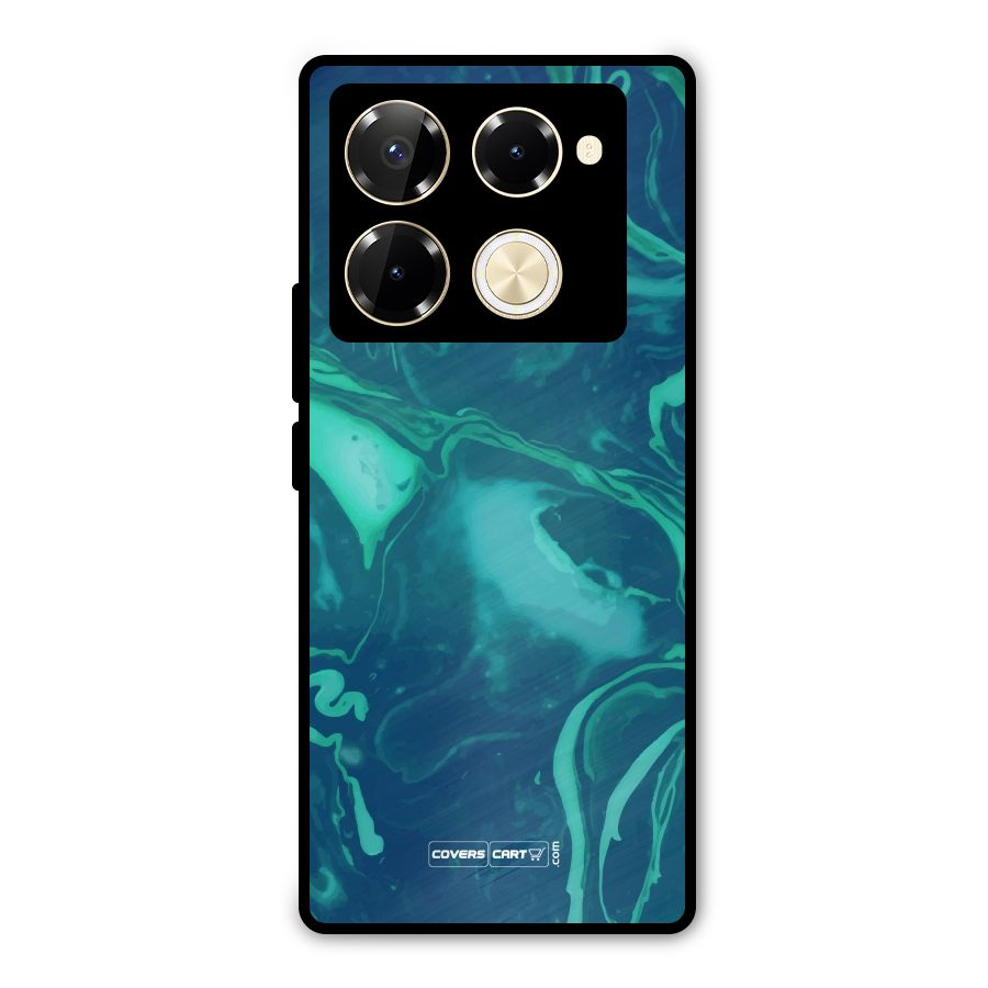 Jazzy Green Marble Texture Metal Back Case for Infinix Note 40 Pro Plus