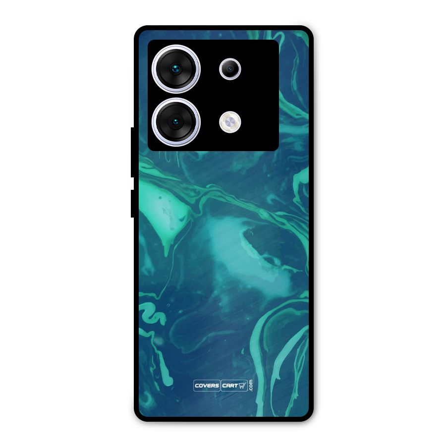 Jazzy Green Marble Texture Metal Back Case for Infinix Zero 30 5G