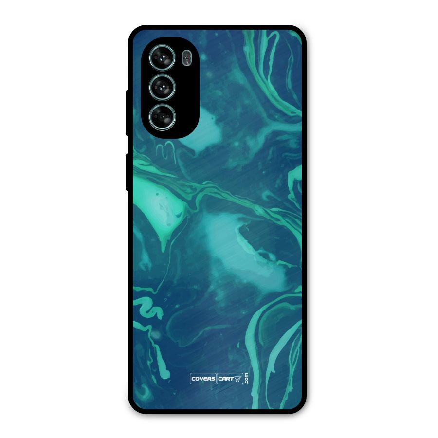 Jazzy Green Marble Texture Metal Back Case for Moto G62