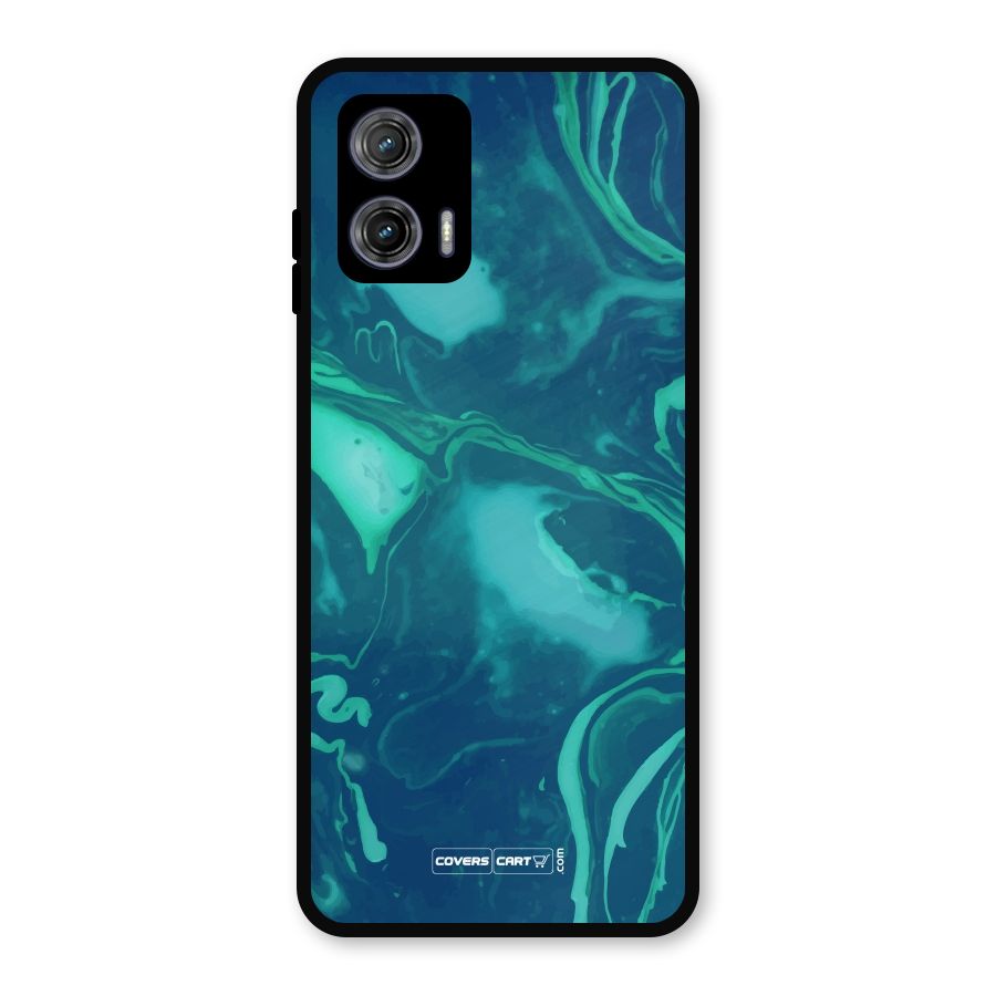 Jazzy Green Marble Texture Metal Back Case for Moto G73