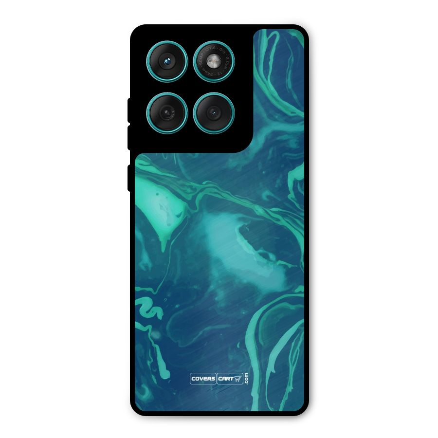 Jazzy Green Marble Texture Metal Back Case for Motorola Edge 60 Fusion