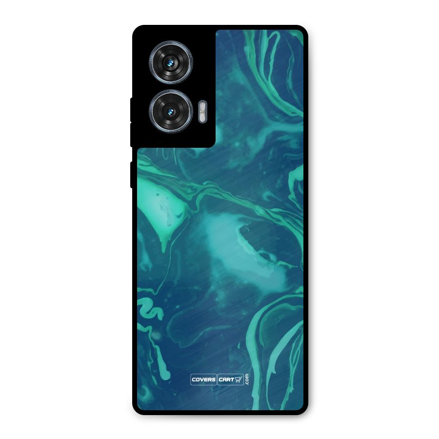 Jazzy Green Marble Texture Metal Back Case for Motorola G96