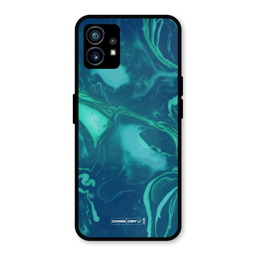 Jazzy Green Marble Texture Metal Back Case for Nothing Phone 1