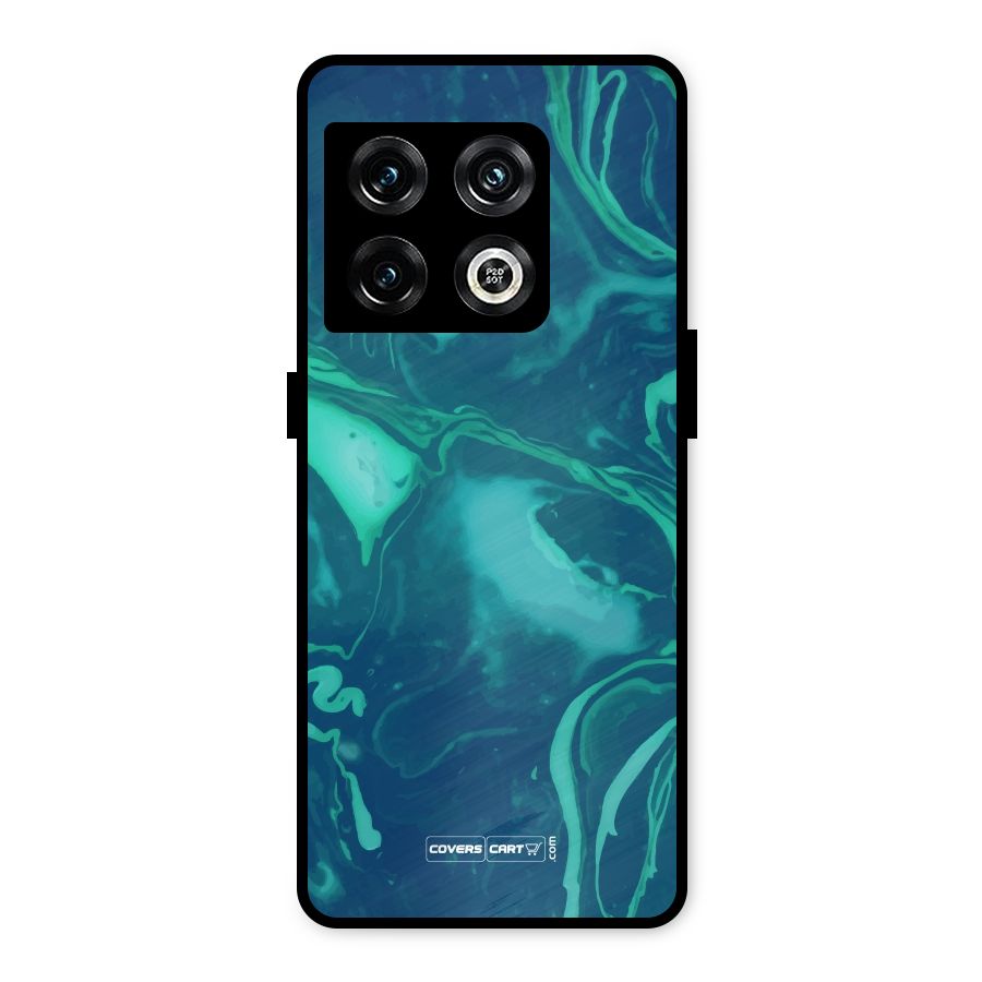 Jazzy Green Marble Texture Metal Back Case for OnePlus 10 Pro 5G