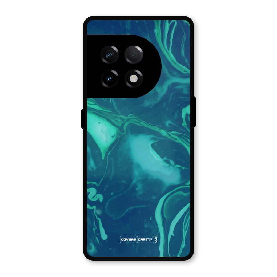 Jazzy Green Marble Texture Metal Back Case for OnePlus 11R
