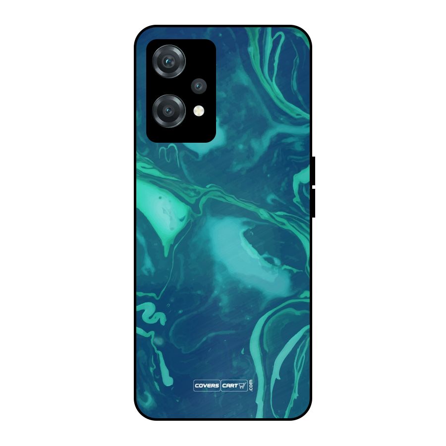 Jazzy Green Marble Texture Metal Back Case for OnePlus Nord CE 2 Lite 5G