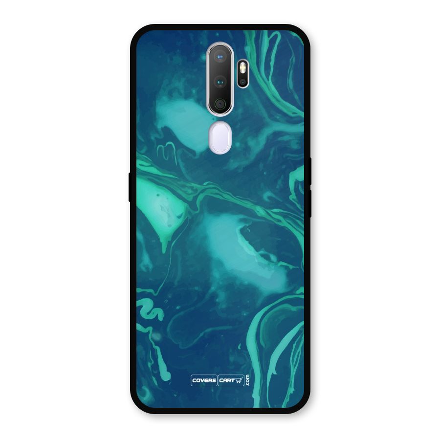 Jazzy Green Marble Texture Metal Back Case for Oppo A9 (2020)