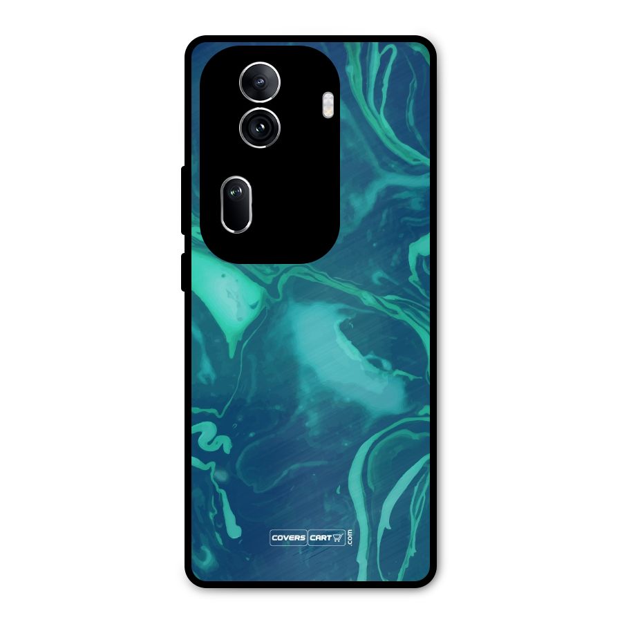 Jazzy Green Marble Texture Metal Back Case for Oppo Reno11 Pro 5G