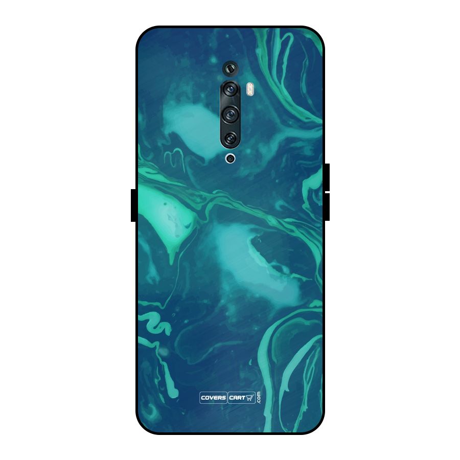 Jazzy Green Marble Texture Metal Back Case for Oppo Reno2 Z