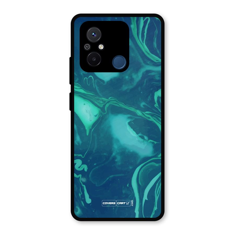 Jazzy Green Marble Texture Metal Back Case for Poco C55