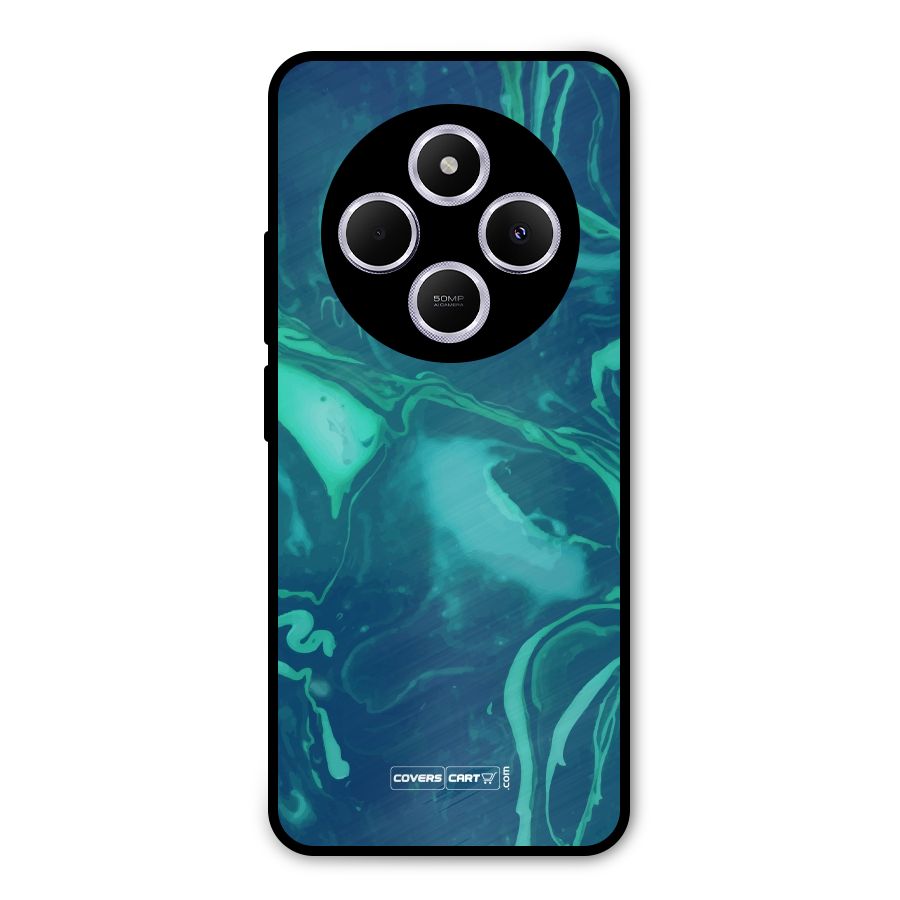 Jazzy Green Marble Texture Metal Back Case for Poco C75 5G