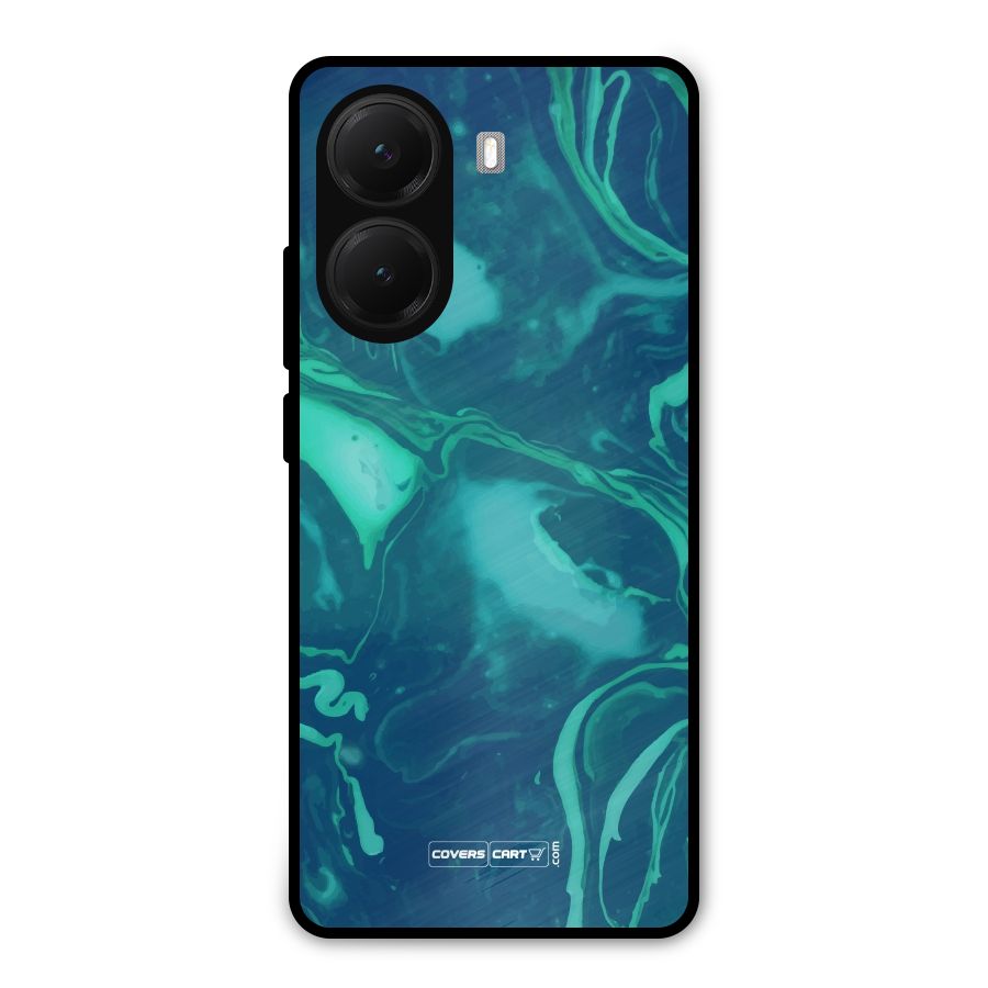 Jazzy Green Marble Texture Metal Back Case for Poco X7 Pro